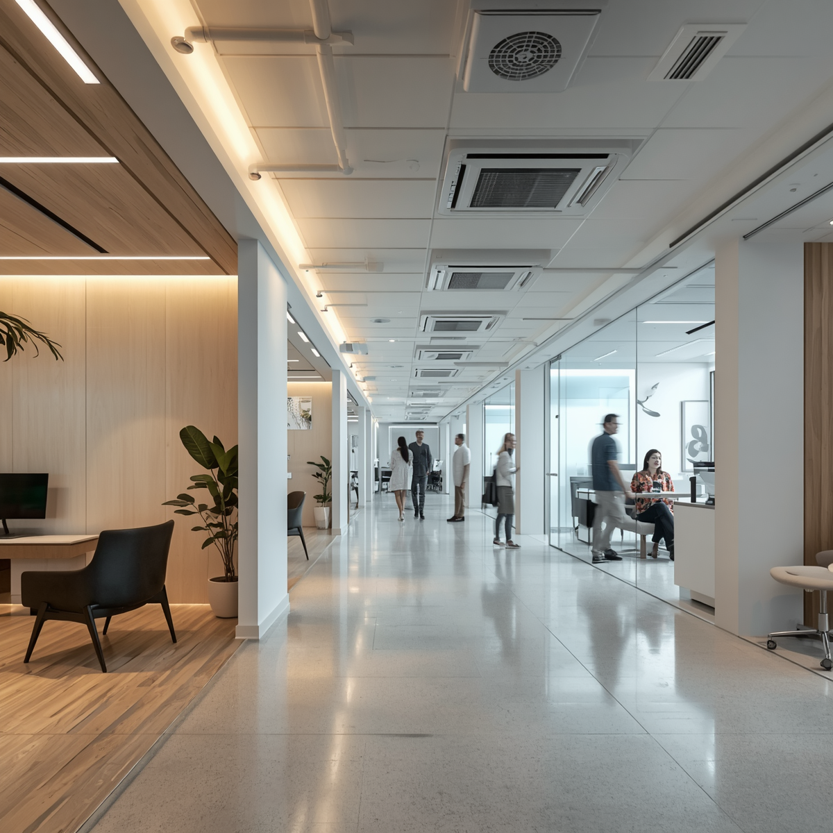 Ambiente corporativo climatizado